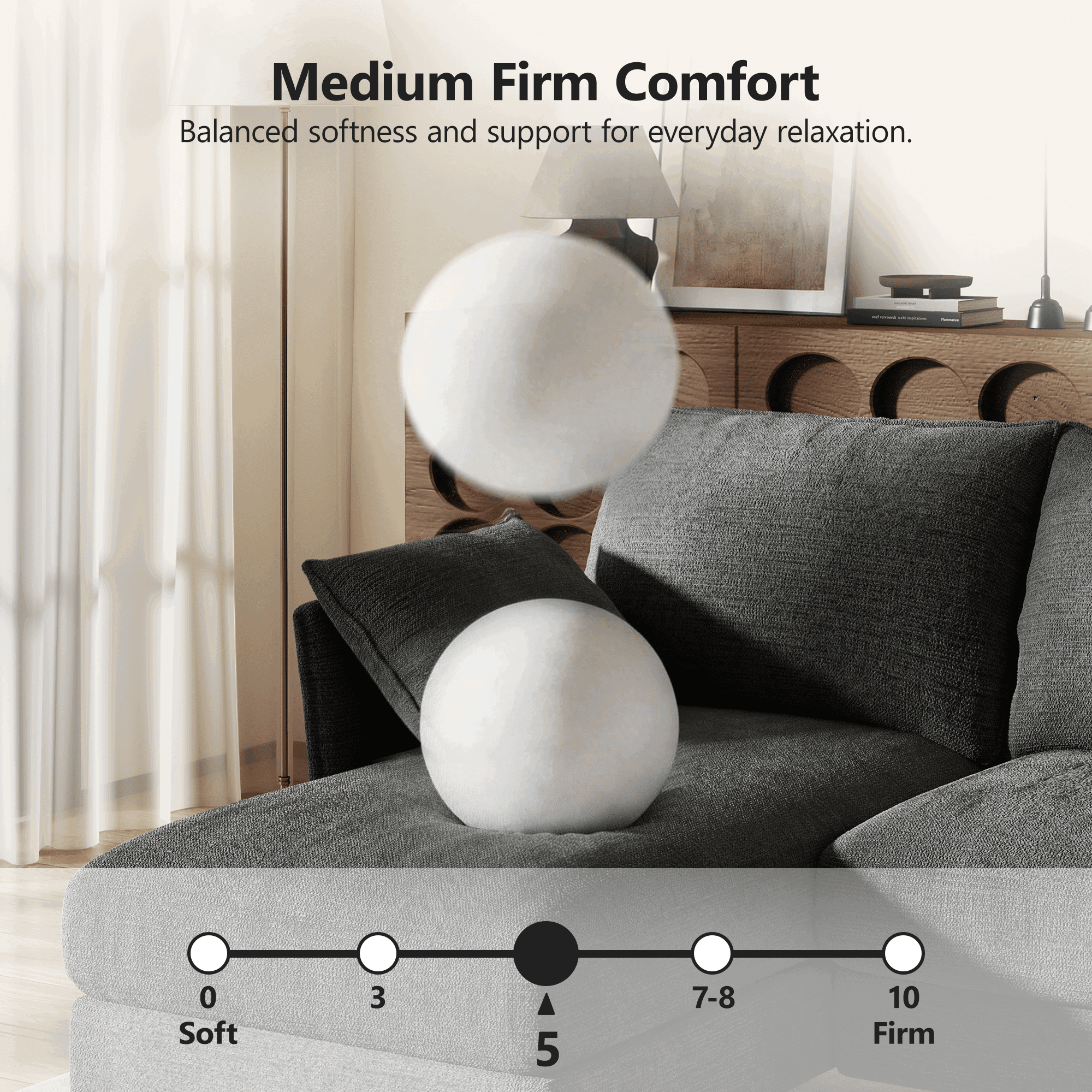 BedLuxury 100 U-Shape Sectional Sofa with Chaise, Chenille Modern Couch with High Legs for Living Room, Apartment, Beige