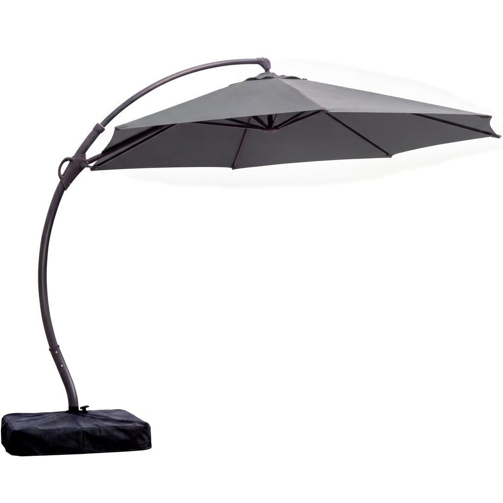 LAUSAINT HOME 11 FT Outdoor Patio Umbrella with Base, Aluminum Cantilever Umbrella with Crank, Champagne